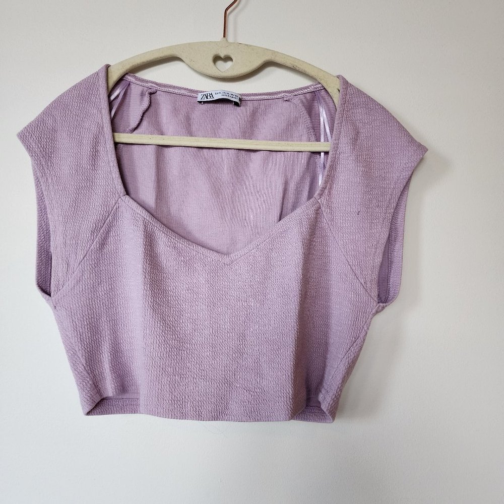 Zara ribbed cropped t-shirt